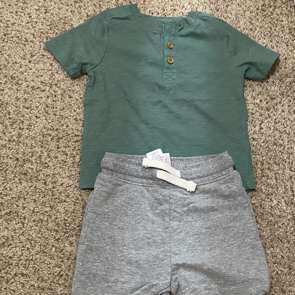 T-Shirt and Gray Shorts Set